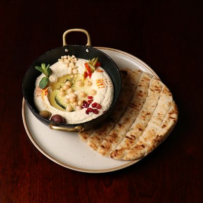 Hummus and Pine Nuts