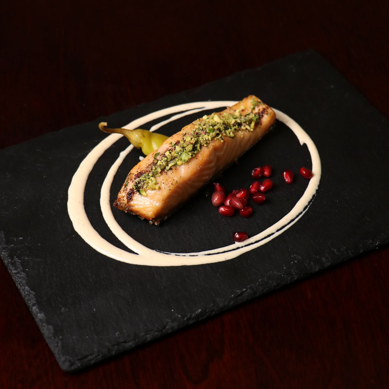 Pistachio crusted salmon