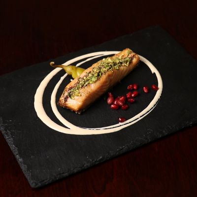 Pistachio crusted salmon