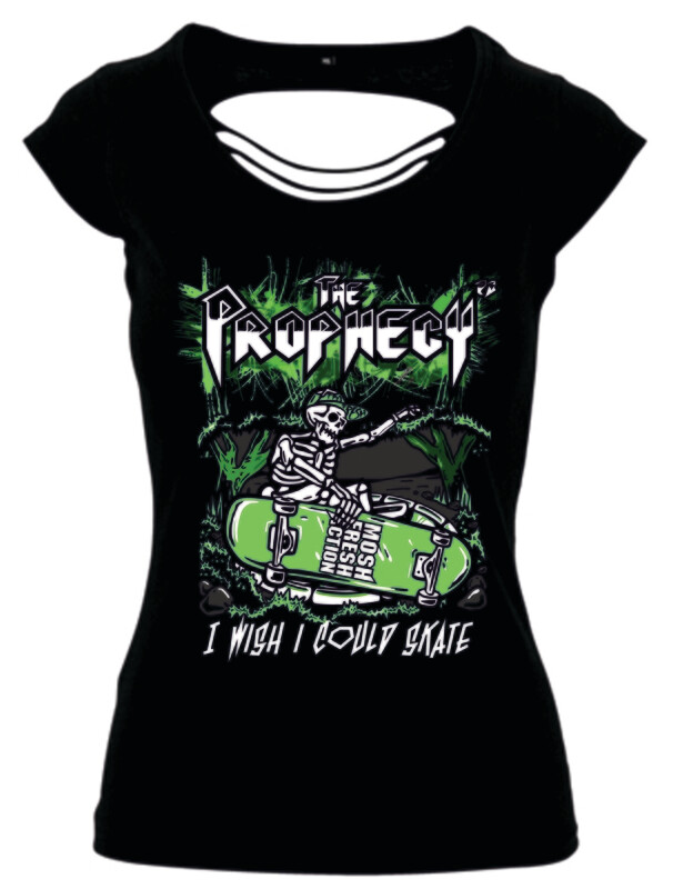 Girlie Shirt &#39;WISH I COULD SKATE&#39;