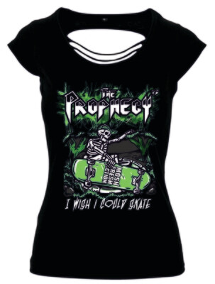 Girlie Shirt &#39;WISH I COULD SKATE&#39;