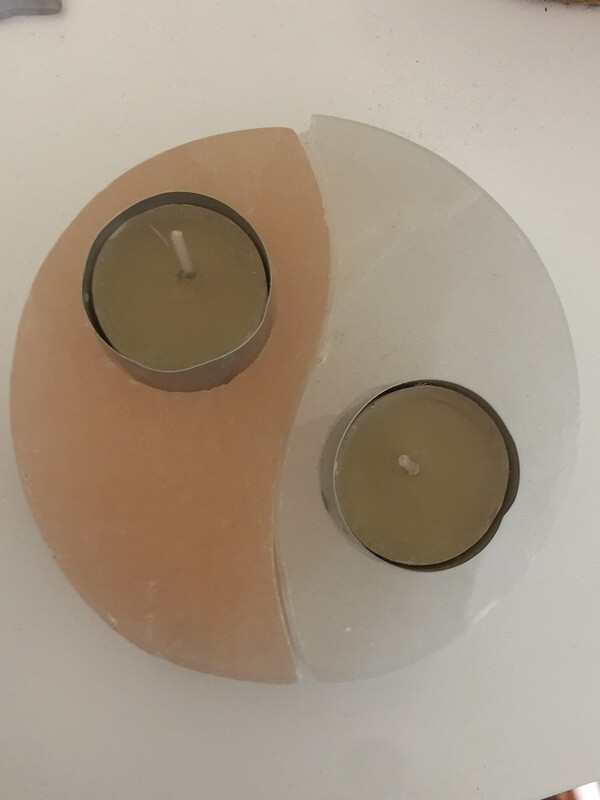 Selenite Yin-Yang Candle