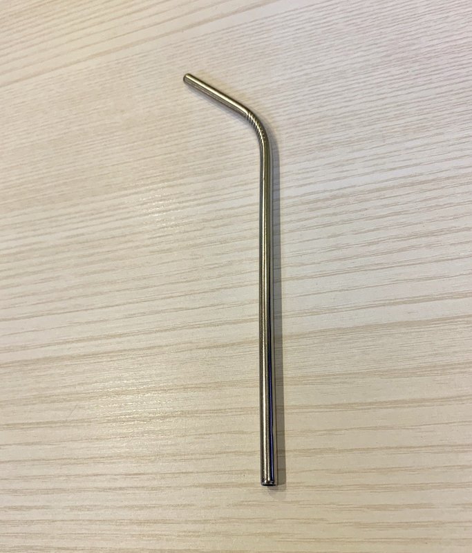 Curved Metal Straw (Silver)