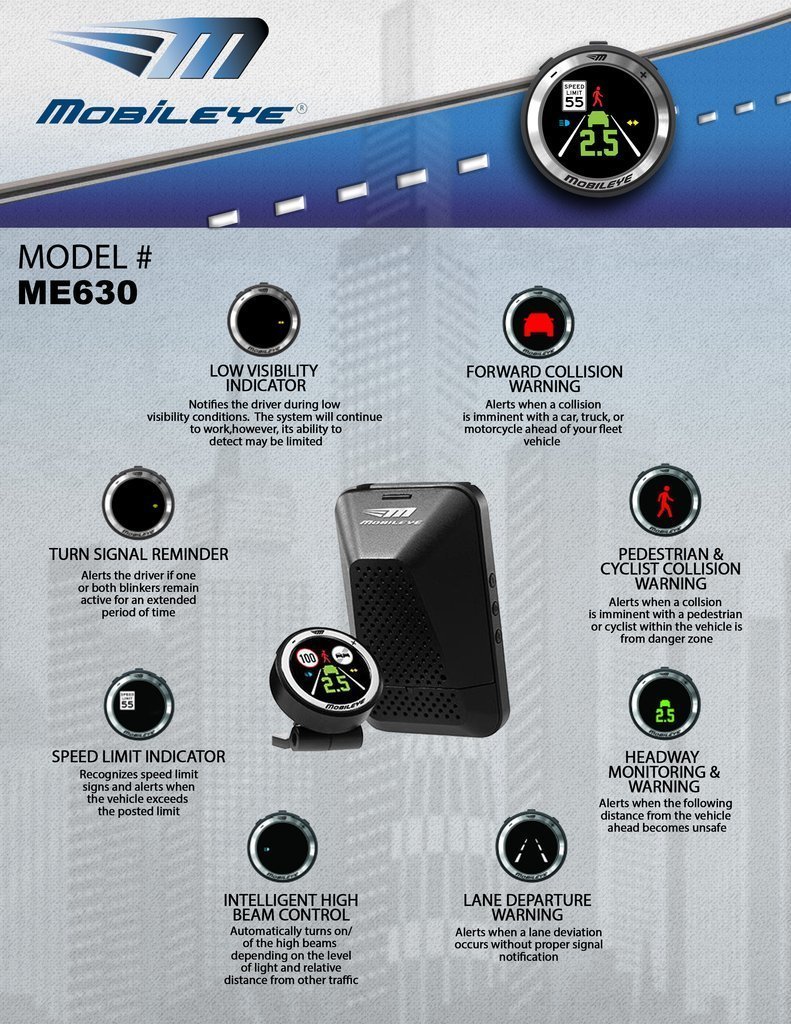 Mobileye Adas Collision Avoidance Me630 And Gps Telematics Set