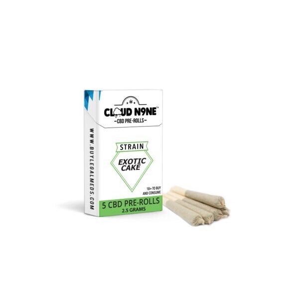 Cloud N9ne CBD Flower (5 Pack Pre-Rolls) – Exotic Cake (2.5 Grams)