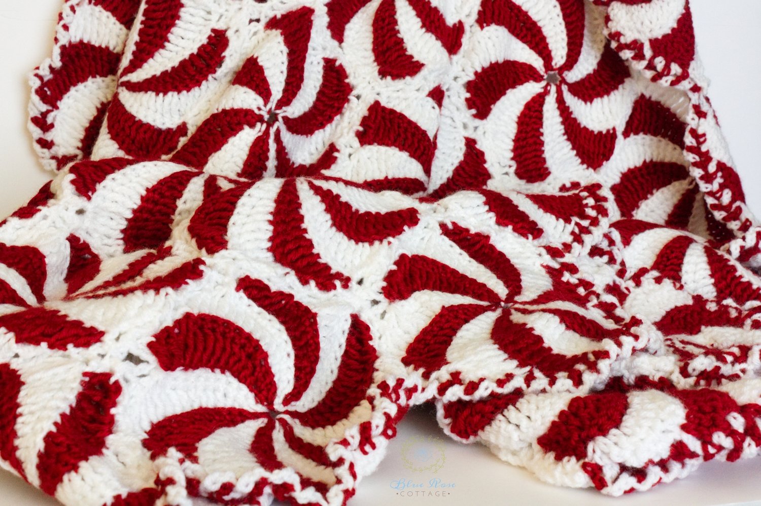 Peppermint Christmas Crocheted Afghan
