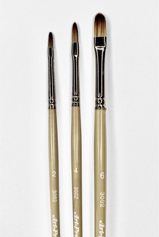 Langues de chat chat (filbert) ART-PRO (ensemble de 3 pinceaux: #2, #4, #6)