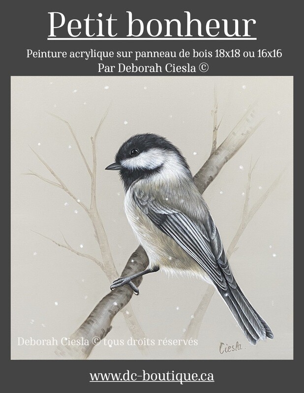 Patron &quot;petit bonheur&quot; par Deborah Ciesla (acrylique)