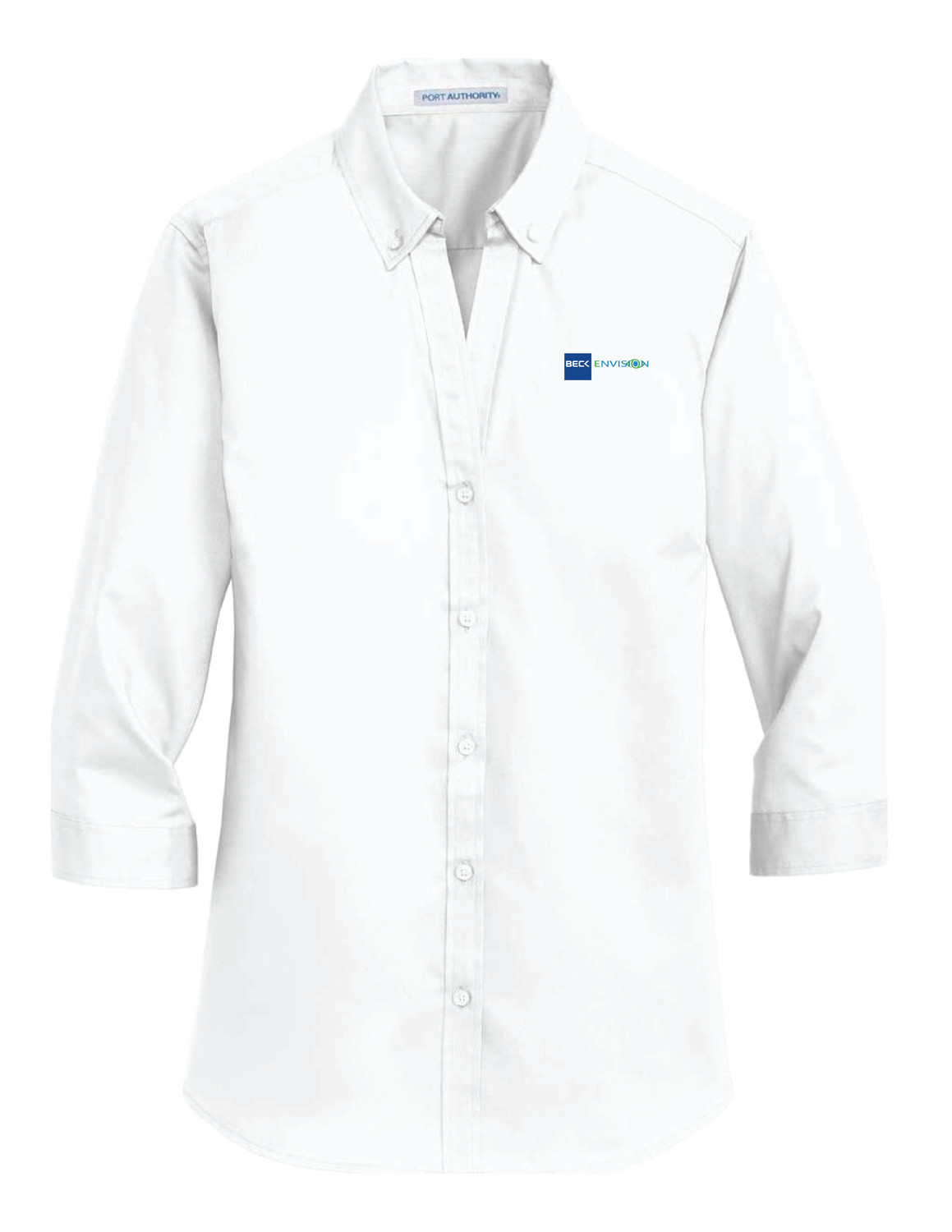 Beck-Envision Women's 3/4 Sleeve Button Down: L665 Port Authority® Ladies 3/4-Sleeve SuperPro™ Twill Shirt