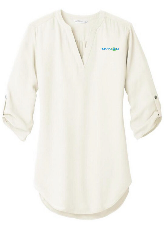 NEW: Envision Women's 3/4 Sleeve Button Down: Port Authority® Ladies 3/4-Sleeve Tunic Blouse