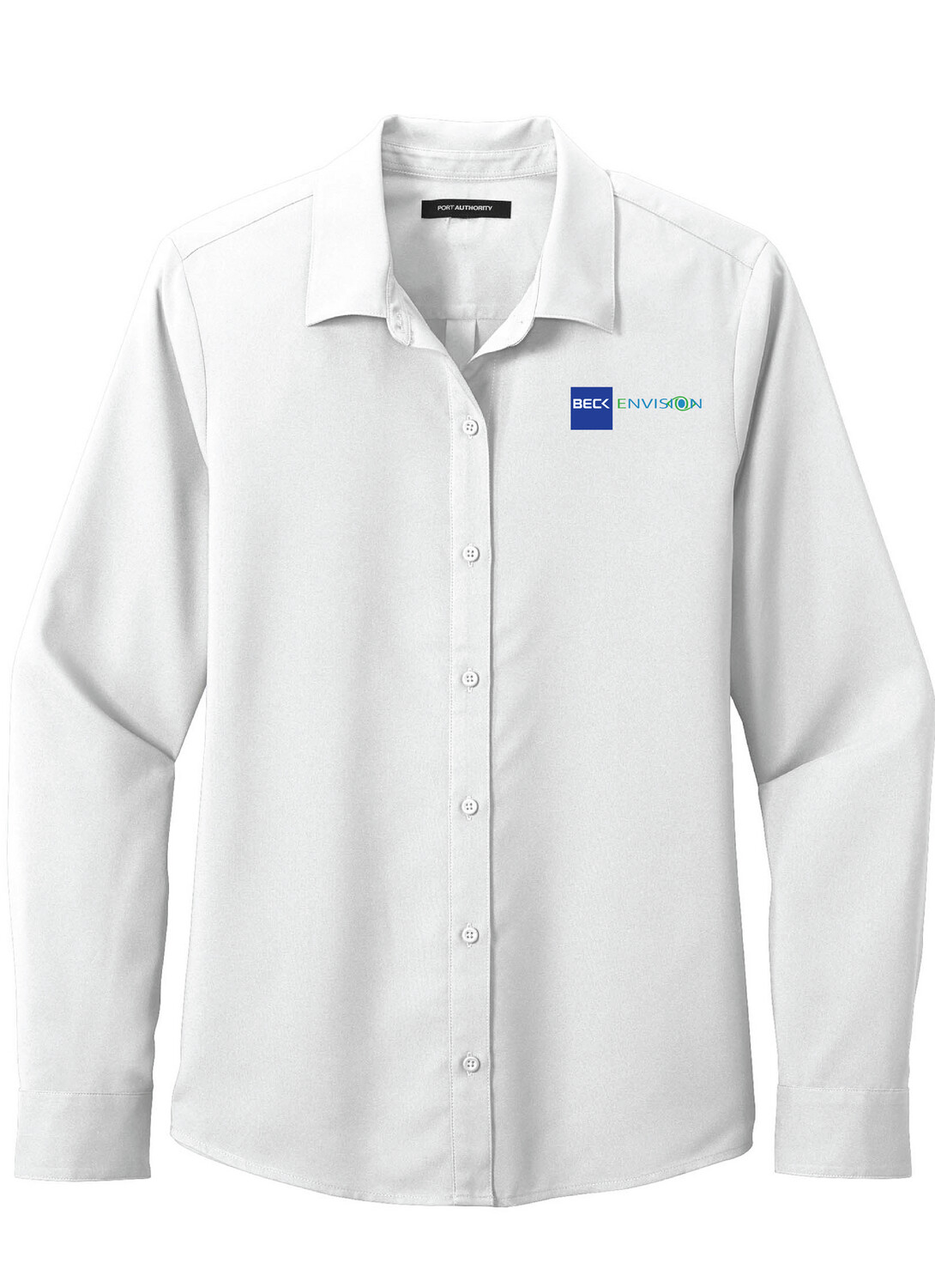 NEW: Beck-Envision Women's Button Down: LW401 Port Authority Ladies Long Sleeve Performance Staff