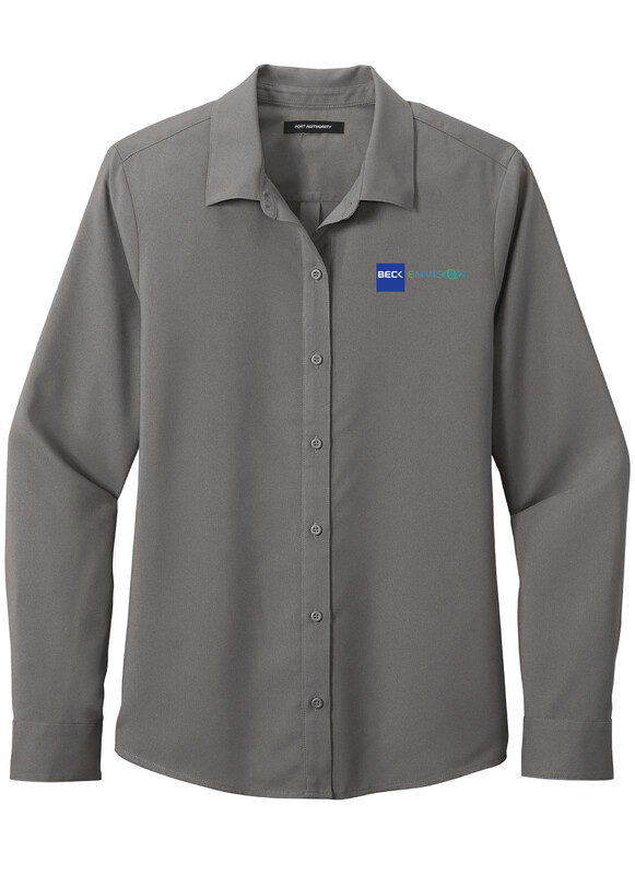 NEW: Beck-Envision Women's Button Down: LW401 Port Authority Ladies Long Sleeve Performance Staff