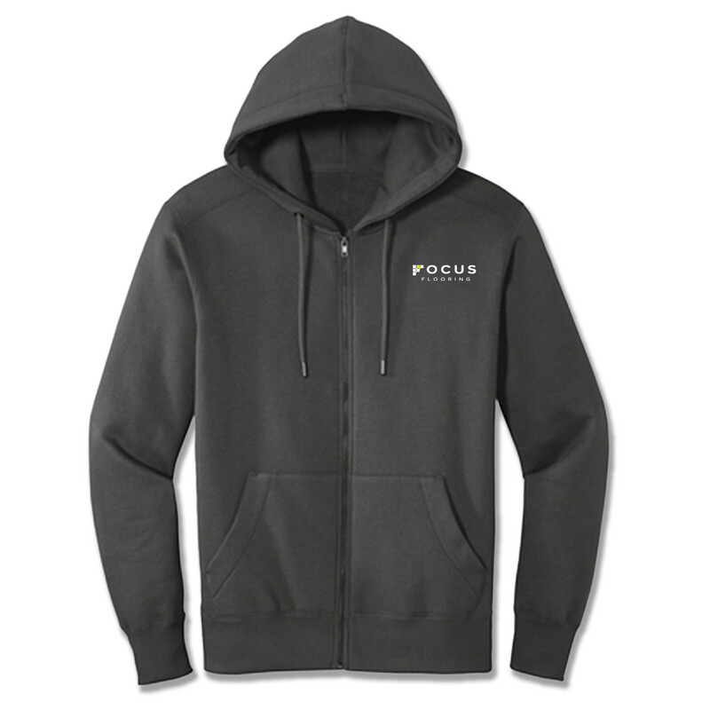 Focus Flooring Men's  Jacket: District Perfect Weight Fleece Full-Zip Hoodie