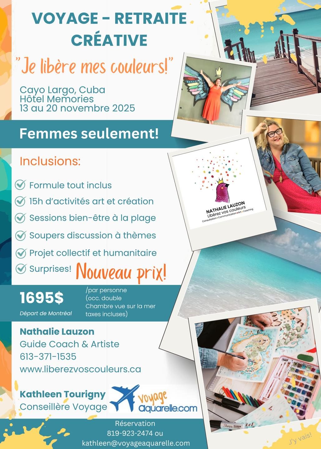 Voyage-Retraite créative! 13 au 20 novembre 2025 - Cayo Largo, Cuba