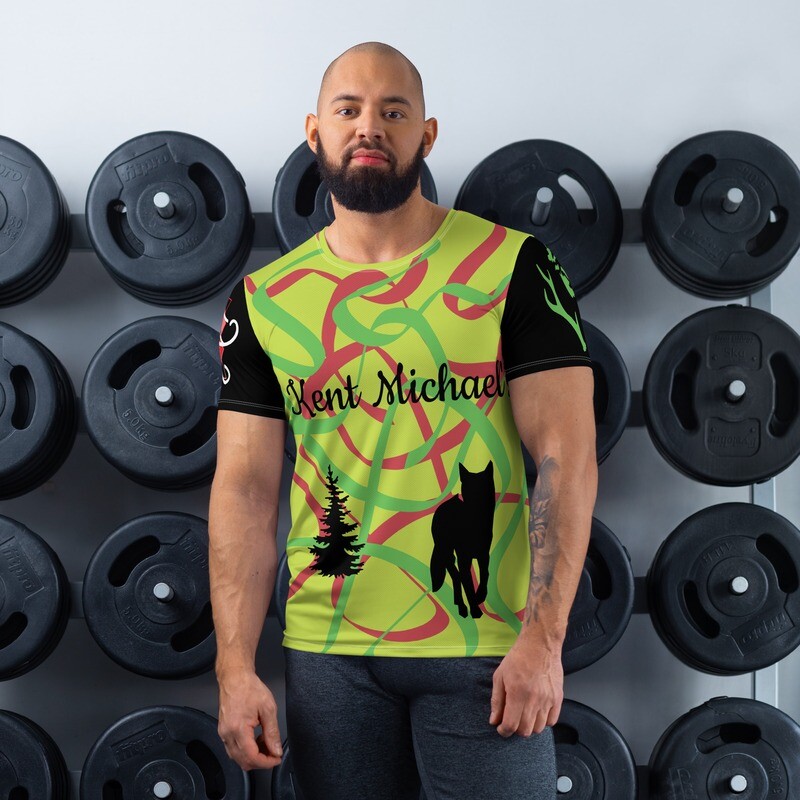 KM- Wolf- All-Over Print Men&#39;s Athletic T-shirt