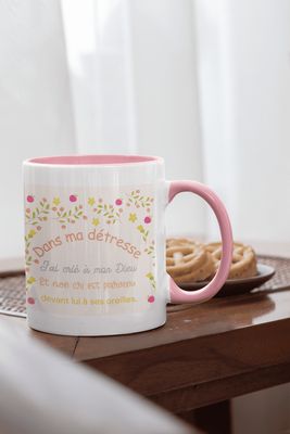 Mug &quot;J&#39;ai crié à mon Dieu...&quot;