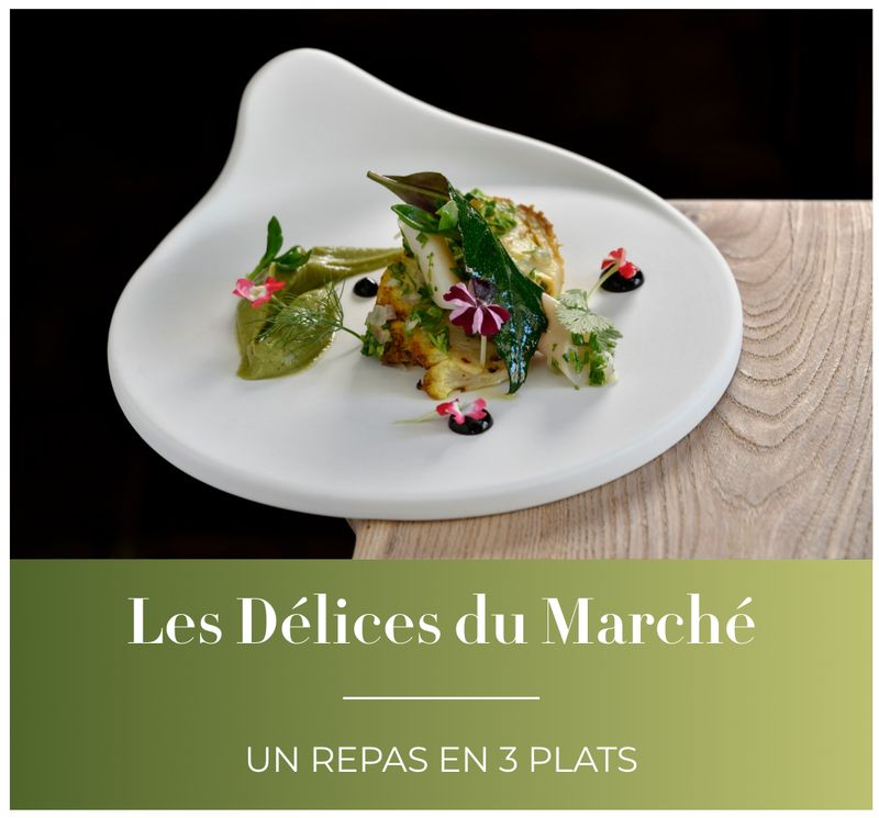 Les Délices du Marché : un déjeuner ou un dîner en 3 plats (pour 2 personnes)