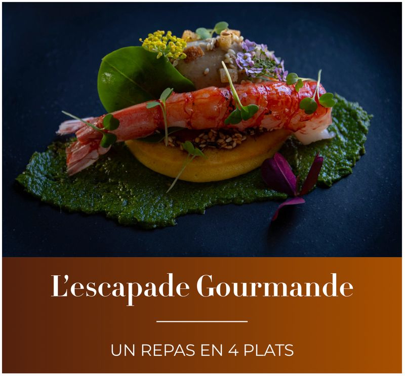 L'Escapade Gourmande : un déjeuner  ou un dîner en 4 services (pour 2 personnes)