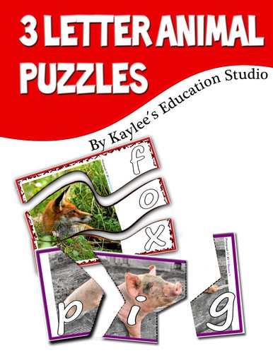 3 letter animal puzzles