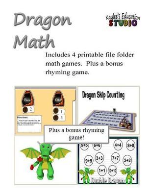 Dragon Math File Folder Games