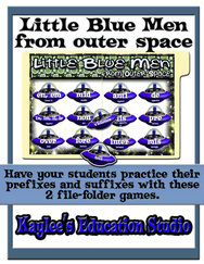 Little Blue Men From Outer Space - File Folder Game