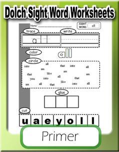 Dolch Primer - Sight Word Worksheets