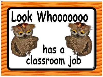 Owl Themed Classroom job Labels