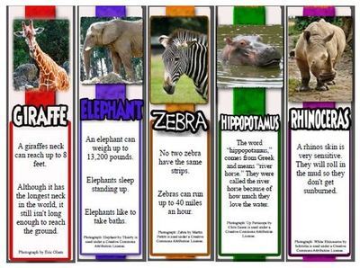 50 Animal Fact Bookmarks