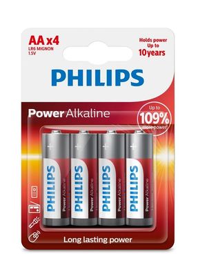 Philips Power Alkaline Batteries AA (4 pack)