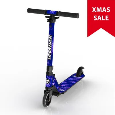 2-wheel kids scooter for ages 5–12 with small light upLED wheels and lightweight frame. LIFERYDER QUEST.