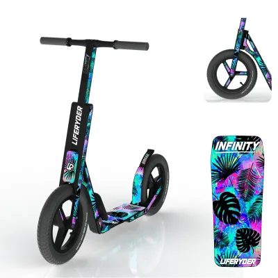 All-terrain kids scooter Neon Colours with big pneumatic wheels – LIFERYDER INFINITY for children ages 5–15