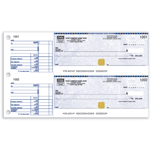 Manual Cheques - 2-To-A-Page Security Cheques - 1 Copy