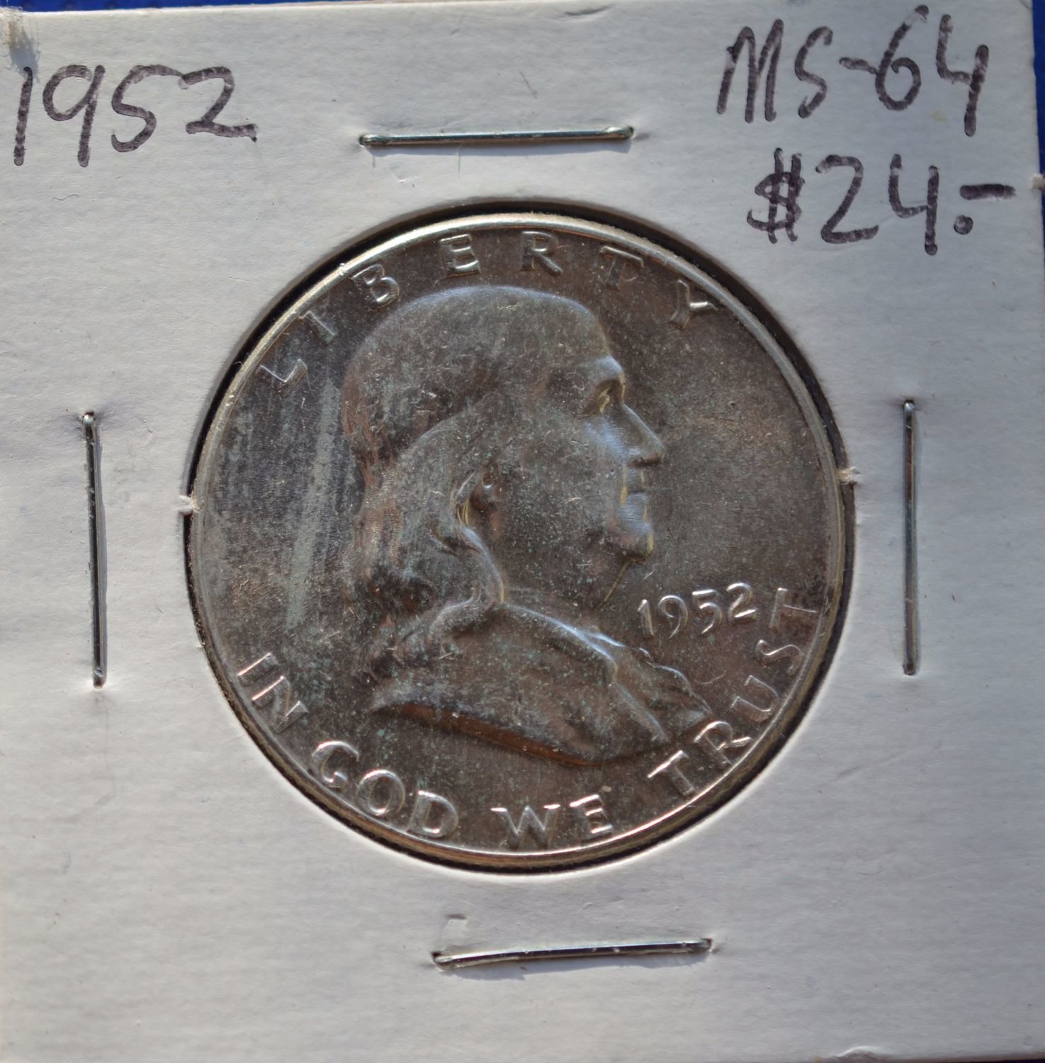 1952-P Franklin Half Dollar RARE BETTER DATE US 90% Silver Coin,50c