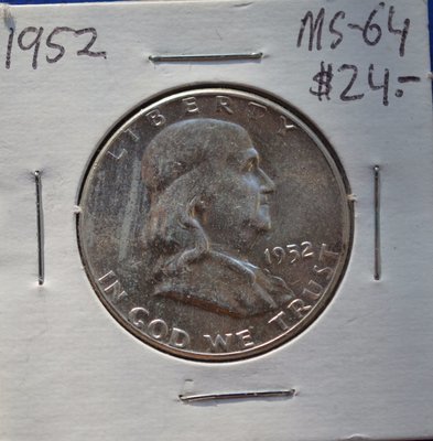 1952-P Franklin Half Dollar RARE BETTER DATE US 90% Silver Coin,50c