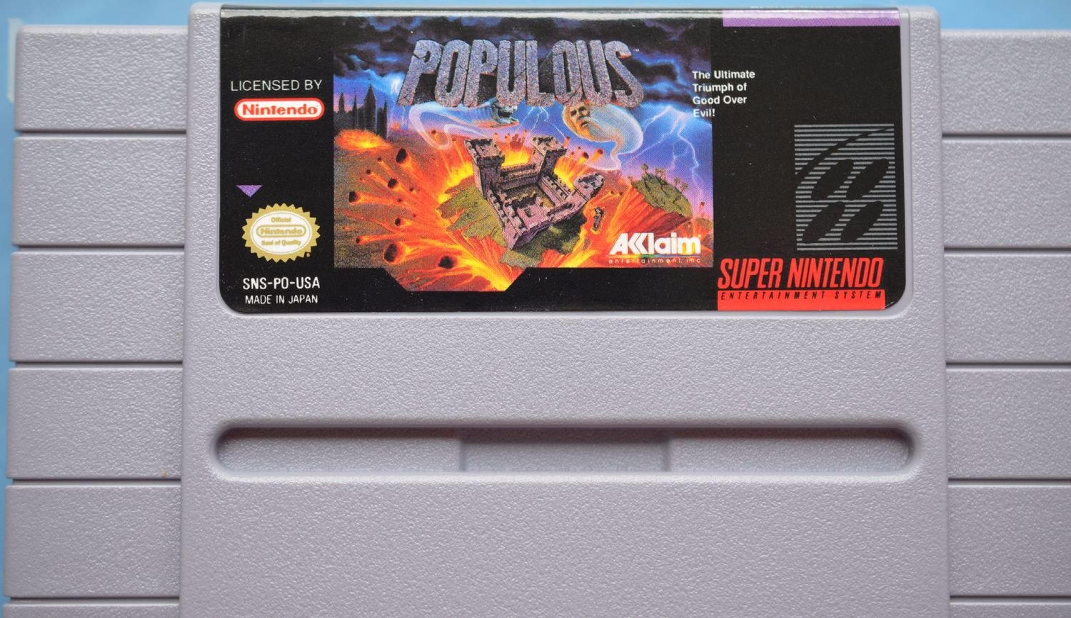 Nintendo SNES game - Populous (cartridge with manual)