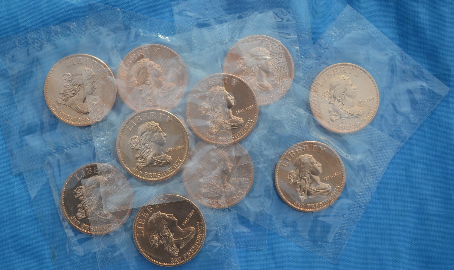 Ten (10) Thomas Jefferson Liberty Medal Mint Sealed