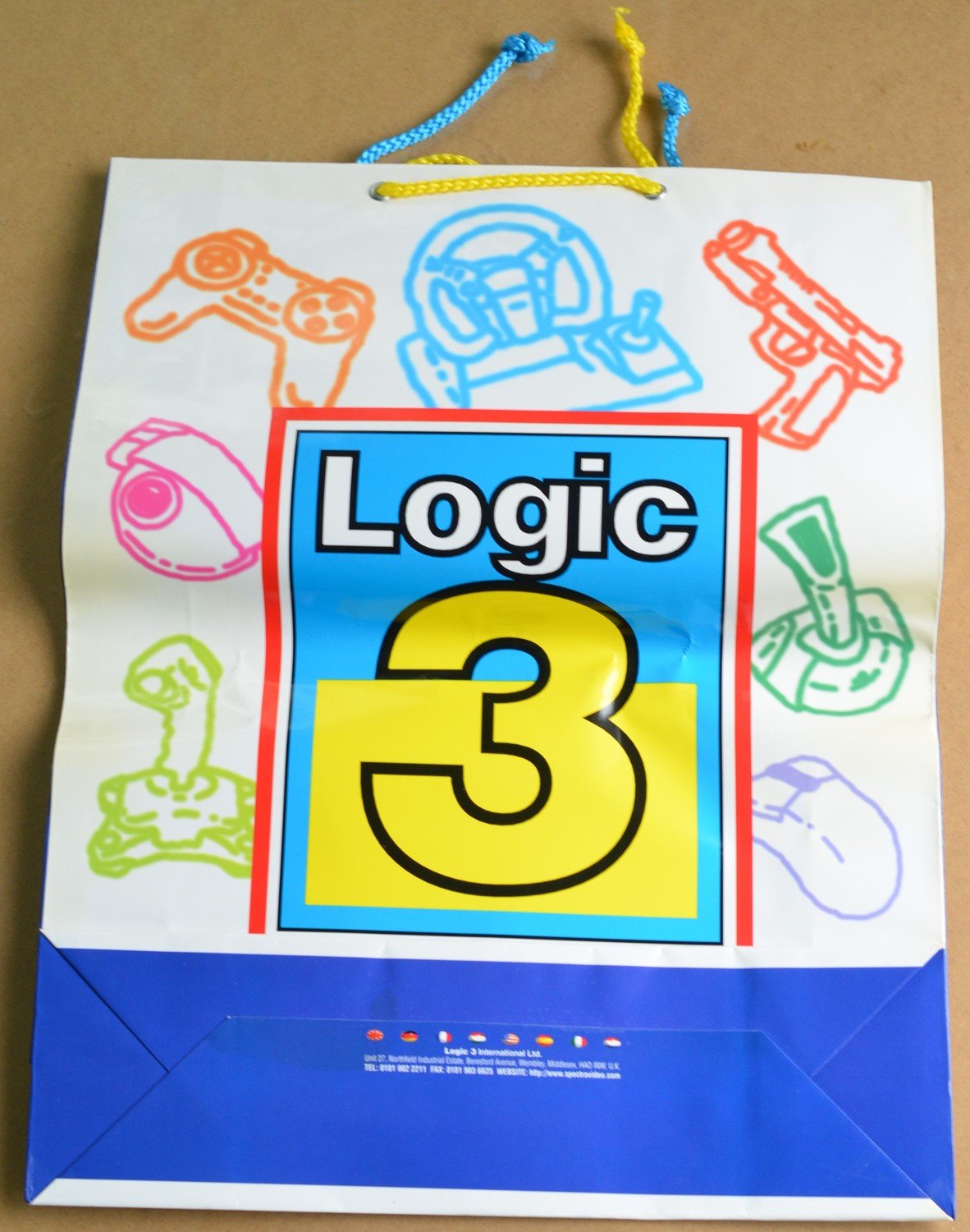 Logic3 Bag with blue and yellow string handles