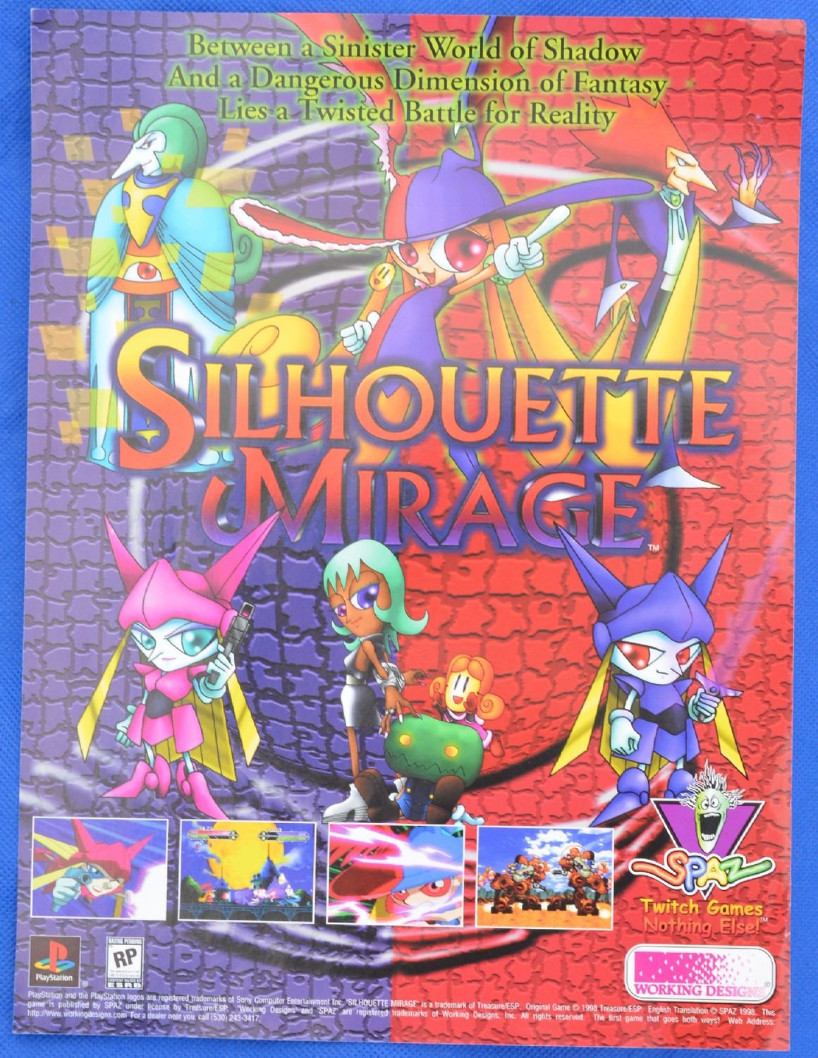 SILHOUETTE MIRAGE - PLAYSTATION PS1 Advertising Poster