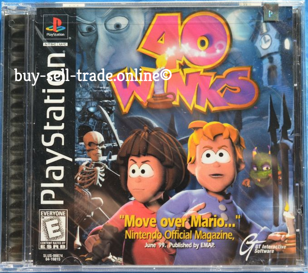 40 WINKS Sony Playstation 1 PS1  Black Label 3.6 inch crack reverse-NEW-SEALED