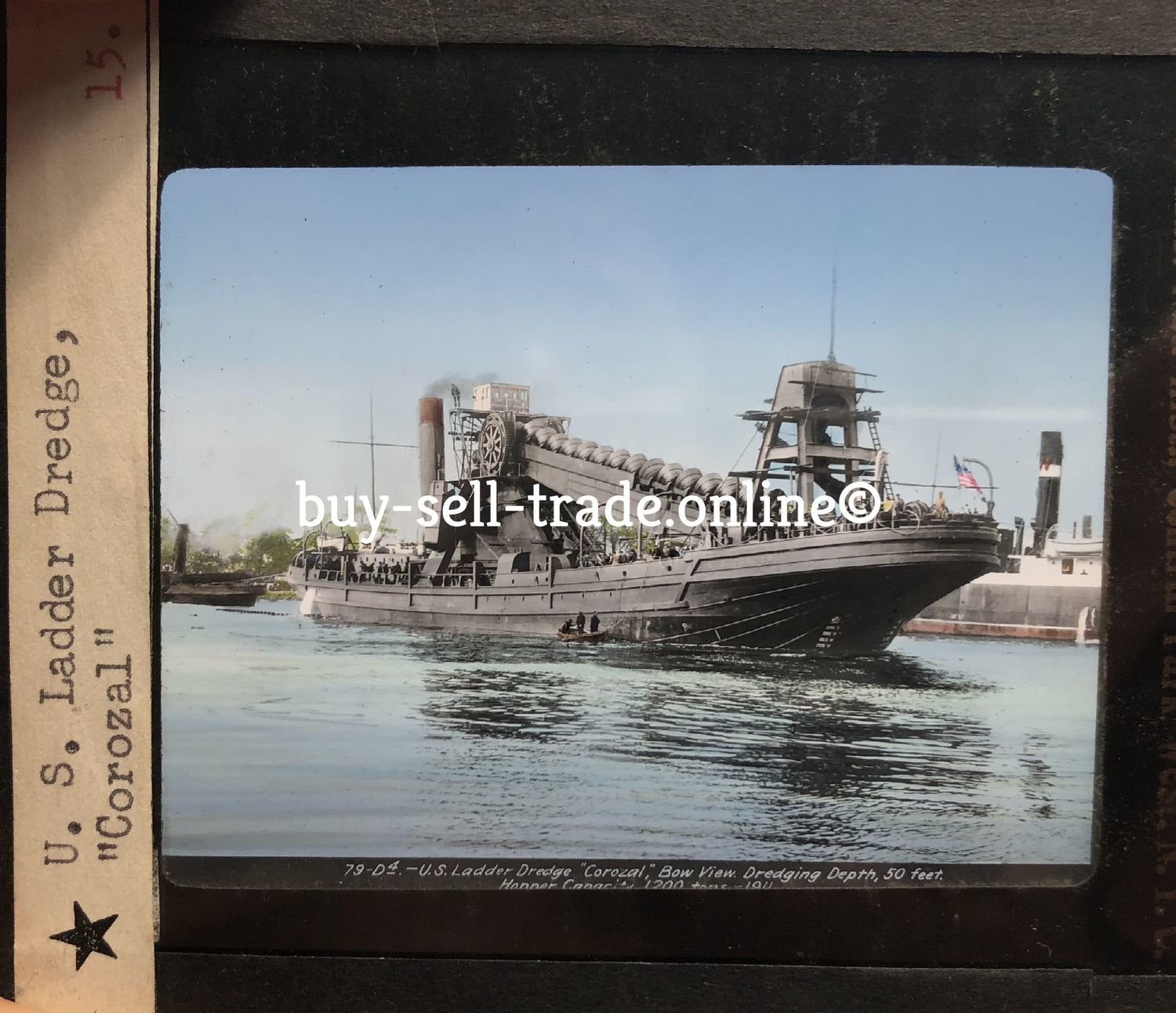 Magic Lantern Glass Picture Slide US Ladder Dredge Corozal