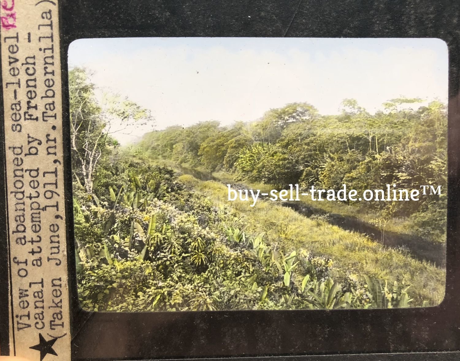 Magic Glass Slide Photo Panama Abandoned French Canal 1911