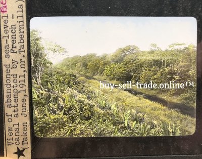 Magic Glass Slide Photo Panama Abandoned French Canal 1911