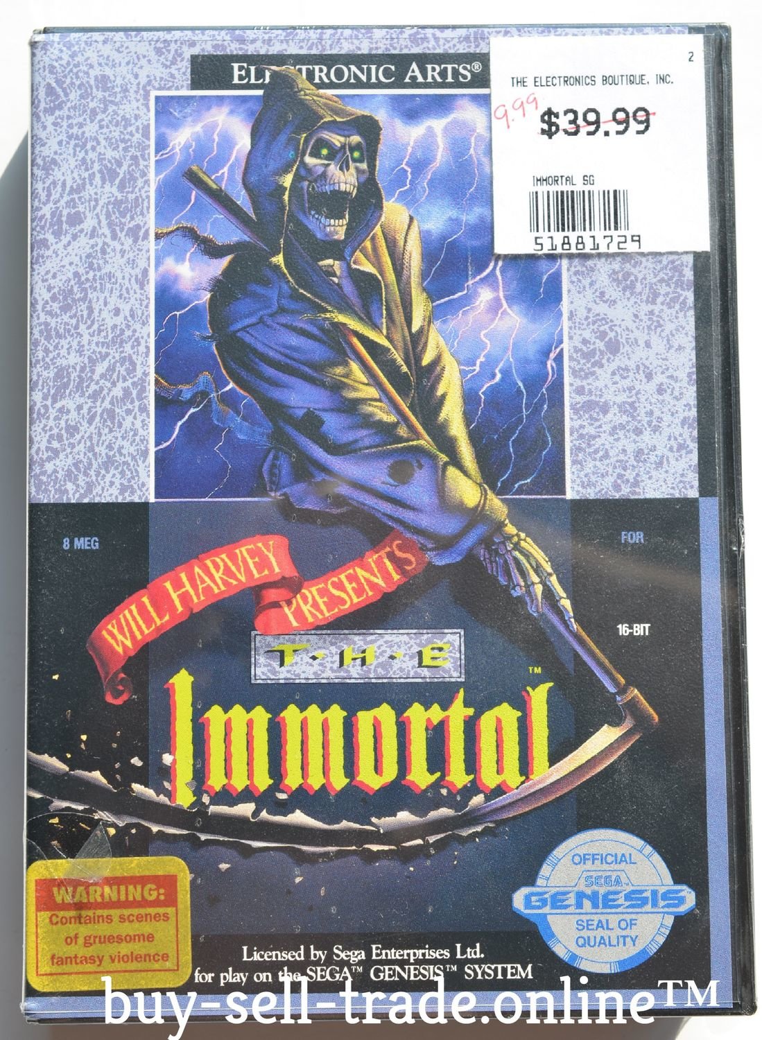 THE IMMORTAL SEGA GENESIS BRAND NEW SEALED WILL HARVEY 1991