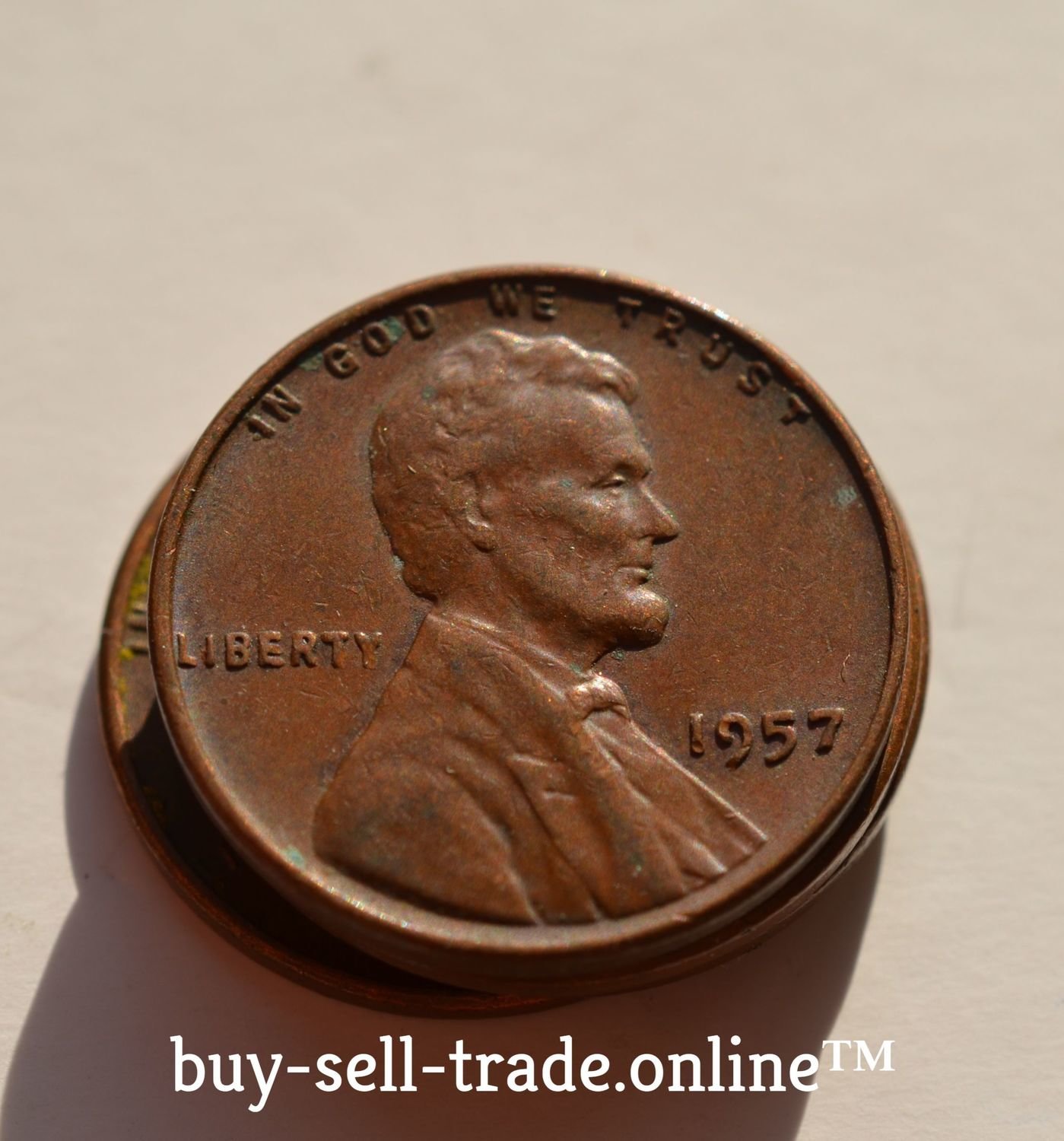 1956, 1957 and 1957D Lincoln Copper Wheat Cent Penny