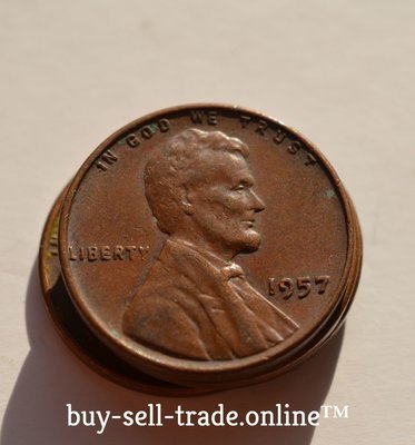 1956, 1957 and 1957D Lincoln Copper Wheat Cent Penny