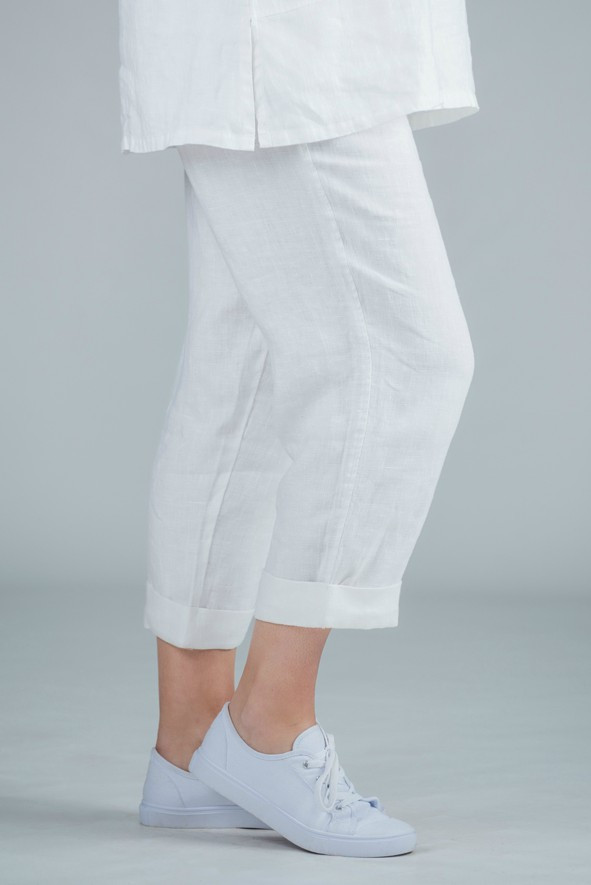 Z Kasbah Petula - White linen crop trousers
