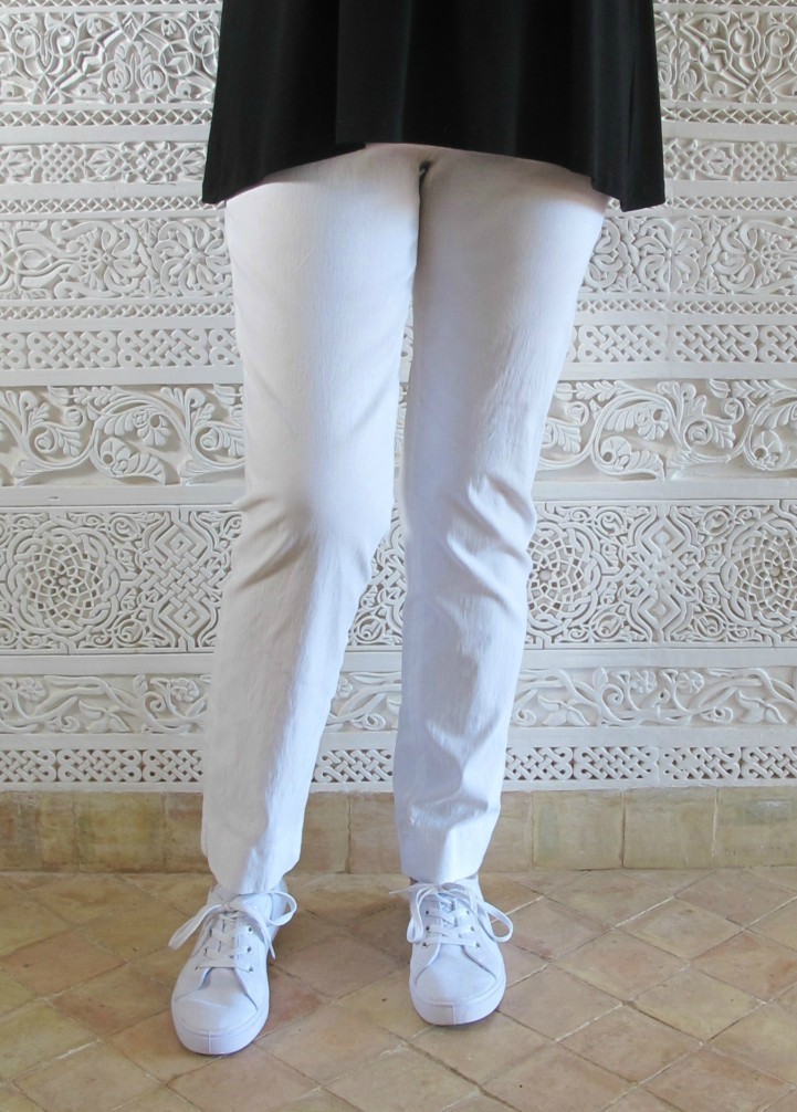 Z Robell Marie Trousers - White - Short Leg 29"