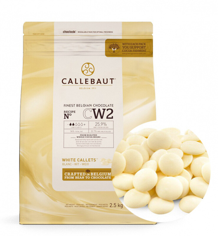 Шоколад белый Barry Callebaut в галетах 200 гр