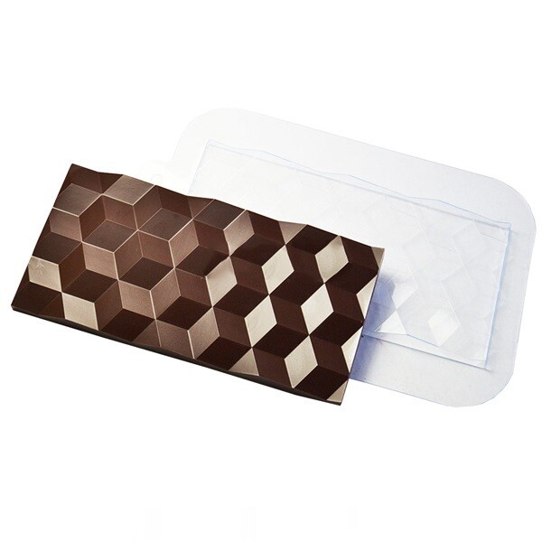 Пластиковая форма для шоколада Плитка Кубики (17х8,5 см)