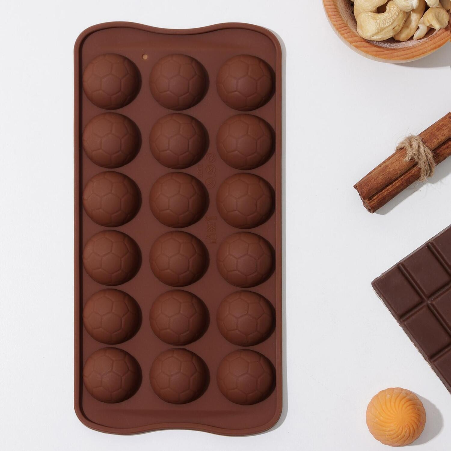 Форма силиконовая Шоколадные мячики 21×10,5×1,5 см, 18 ячеек